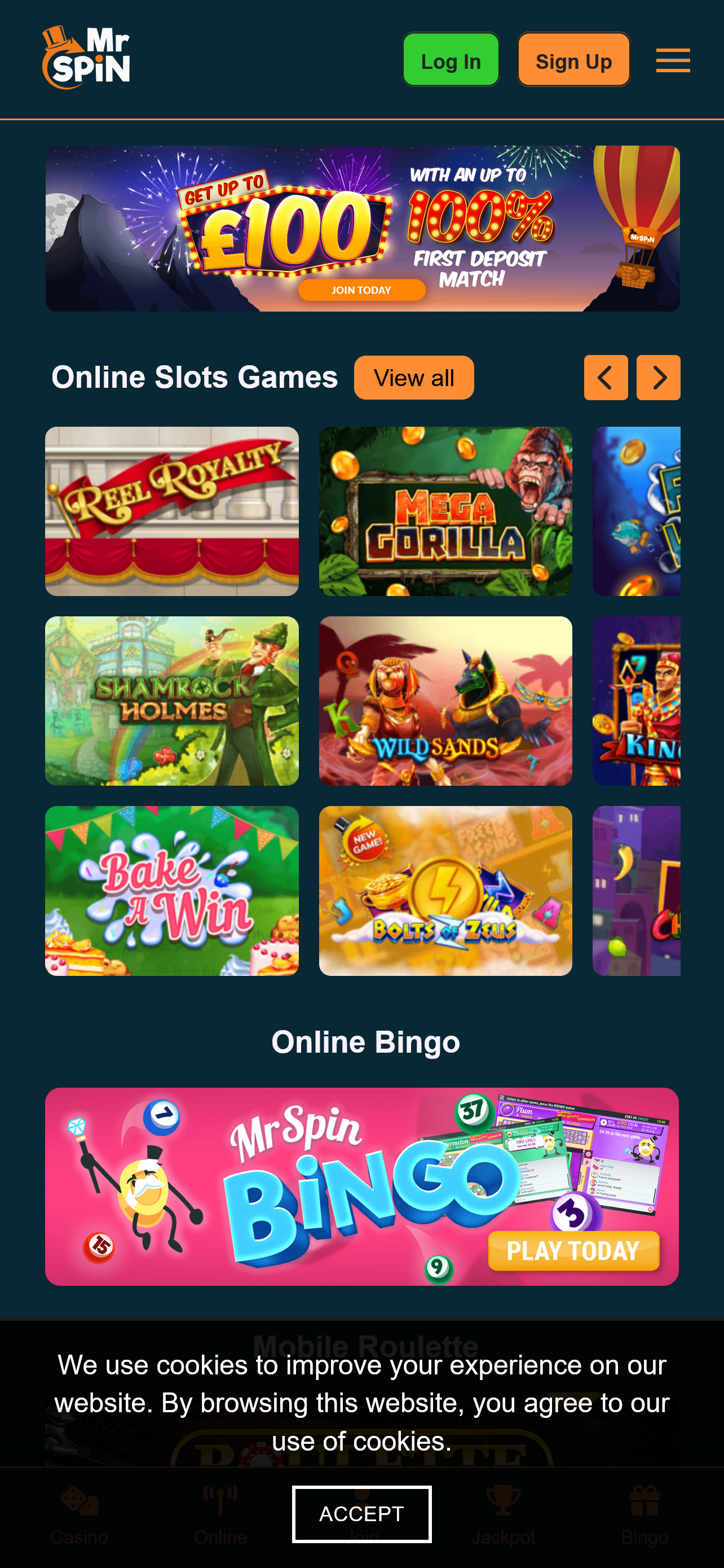 Mr Spin Casino Mobile screenshot